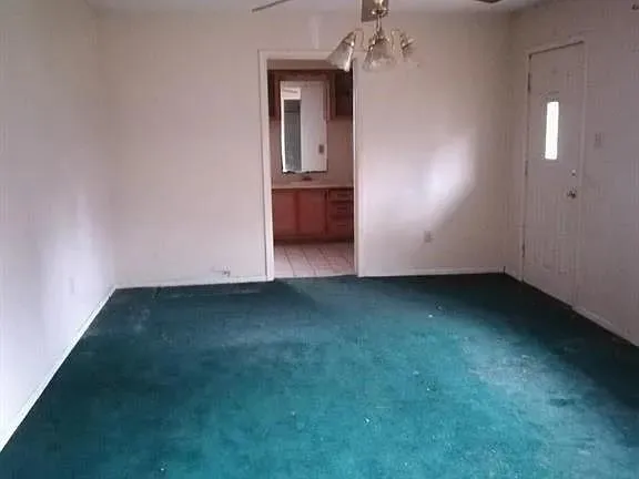 an empty room with closet