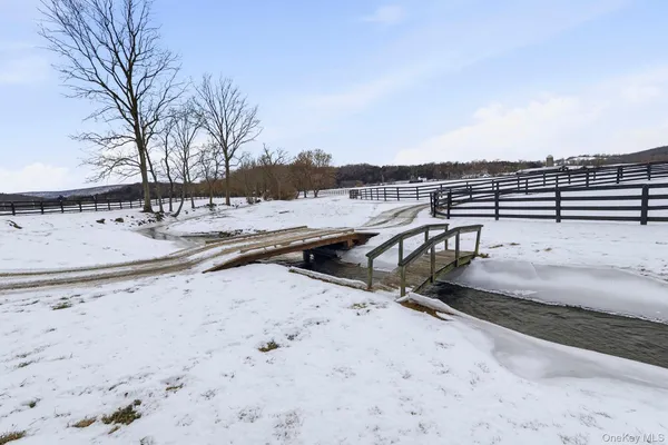 a view of a terrace with trees