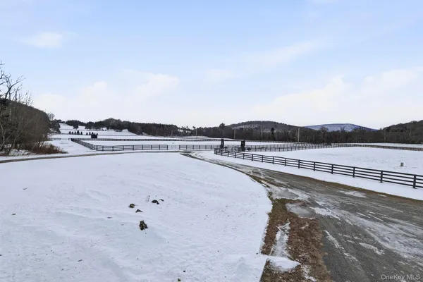 a view of a swimming pool and lake