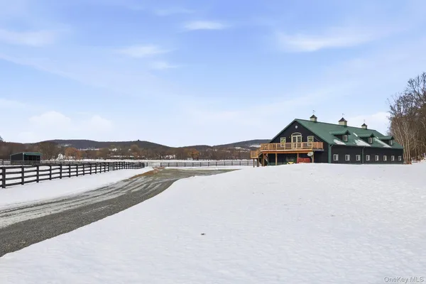 a view of a lake with a mountain in the background