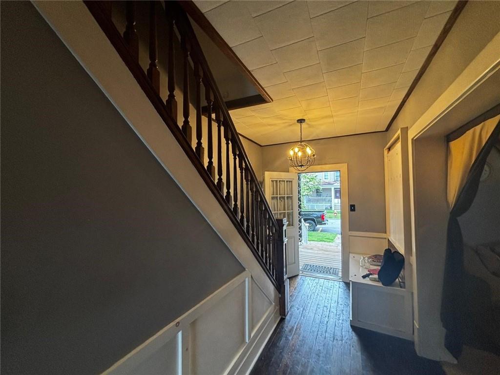 135 Hamilton Avenue Vandergrift, PA 15690 - Photo 4 of 25 a view of entryway and hall with wooden floor