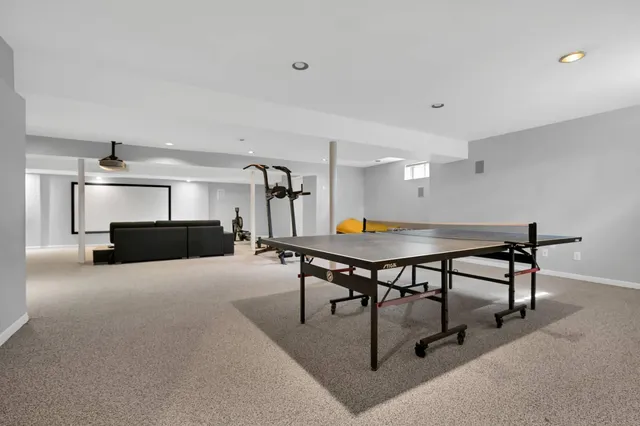 a workspace with furniture and window