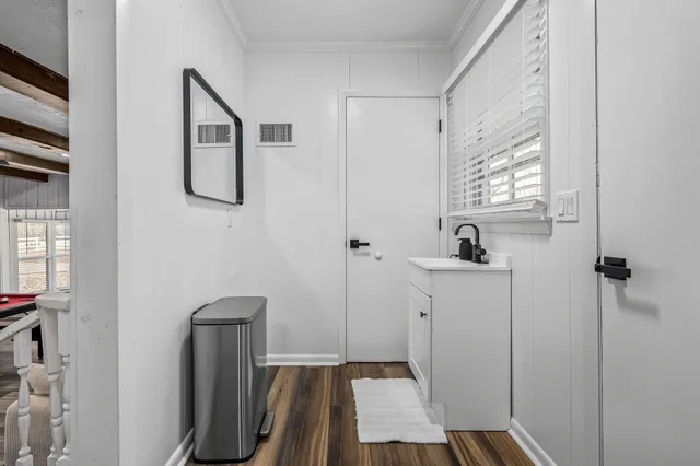 a view of a yard with a trees