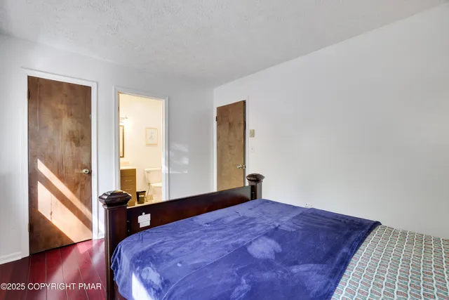a view of balcony with wooden floor