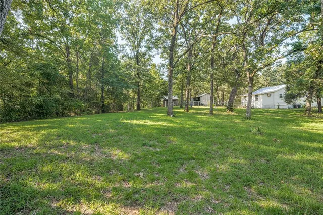 a backyard of a house with lots of green space