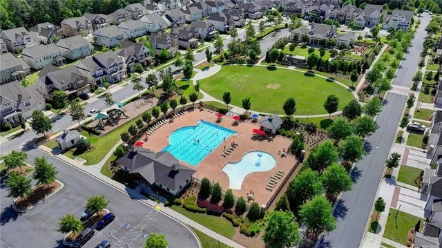 an aerial view of a house