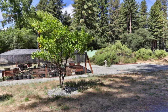 a backyard of a house with lots of green space
