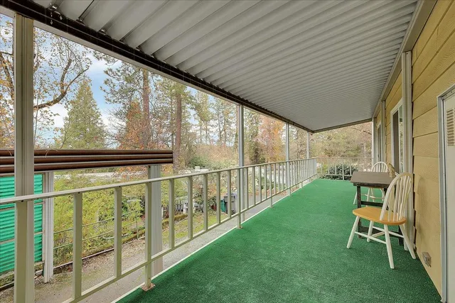 a view of an outdoor space with seating area