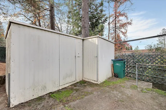 a backyard of a house with lots of green space