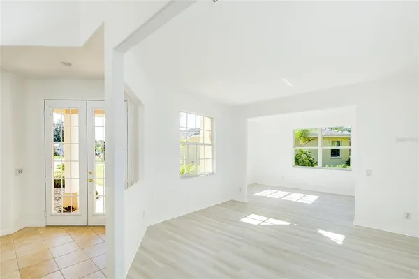 a view of an empty room and window