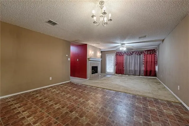 a view of a livingroom with a chandelier