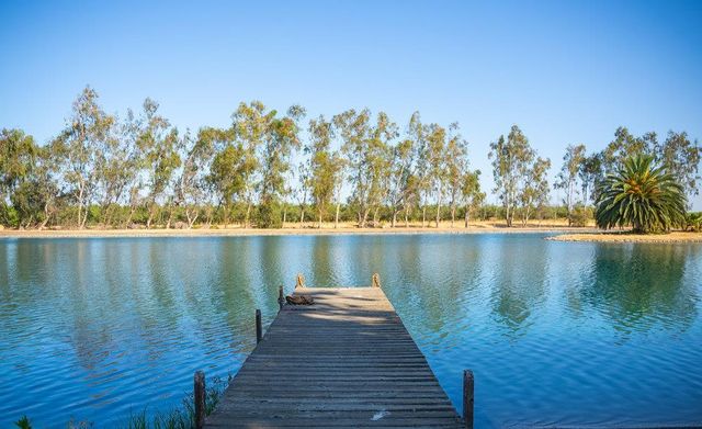 a view of a lake with houses