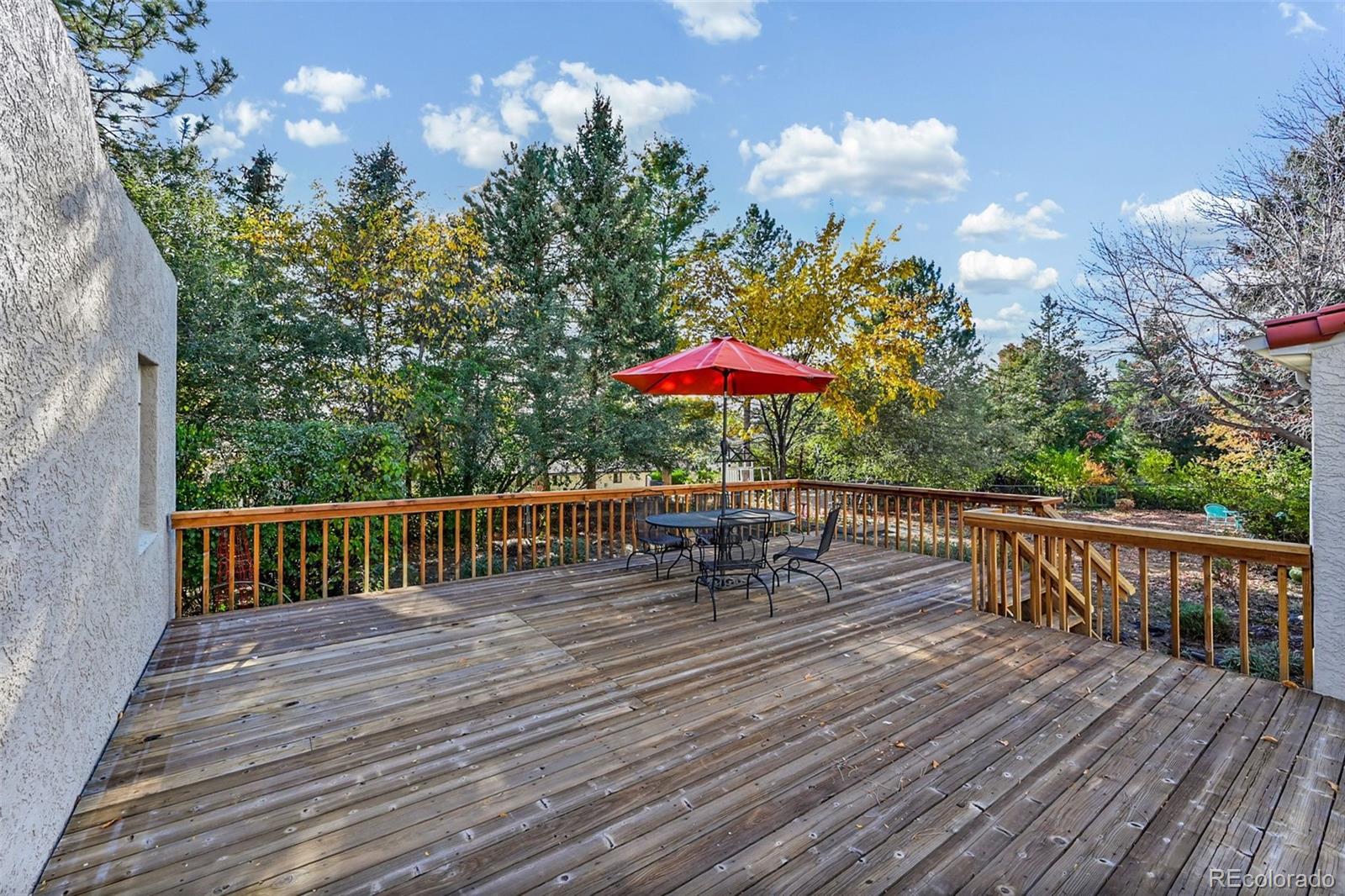 2002 West Ridge Road Littleton, CO 80120 - Photo 32 of 50 a view of balcony with outdoor seating and wooden floor