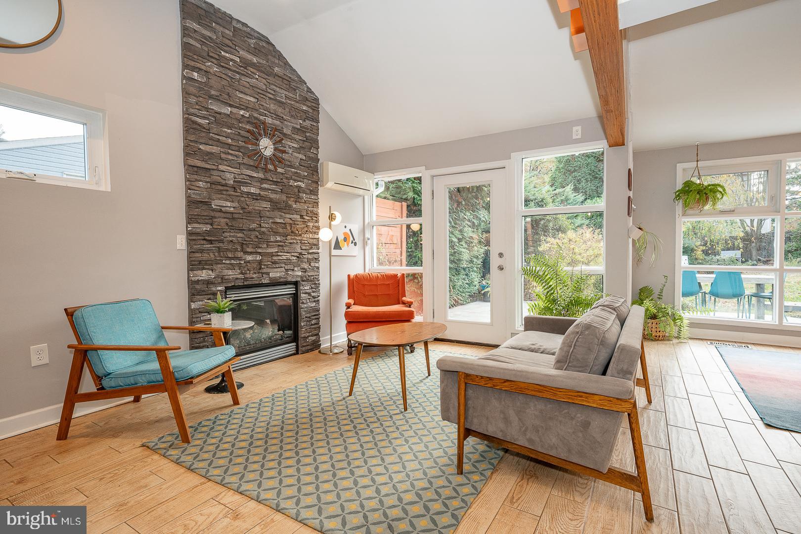 603 South Devon Avenue Wayne, PA 19087 - Photo 5 of 34 Living room features dramatic gas fireplace.