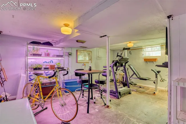a room with gym equipment