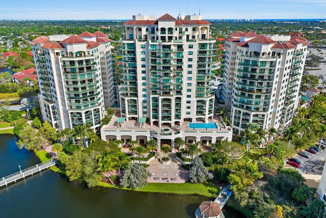 a view of a city and tall buildings