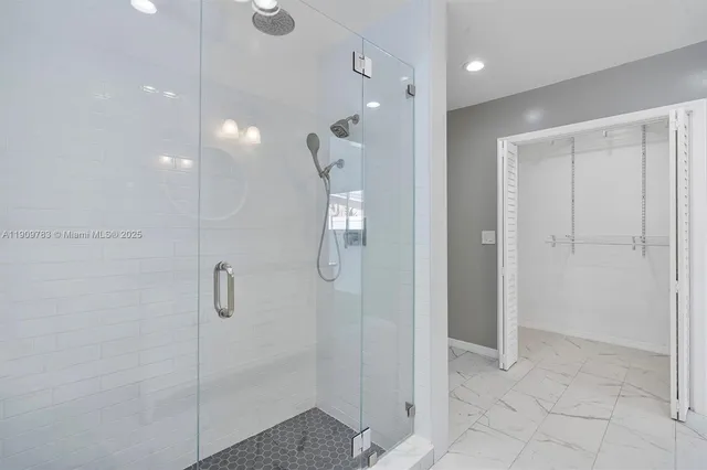 a bathroom with a shower