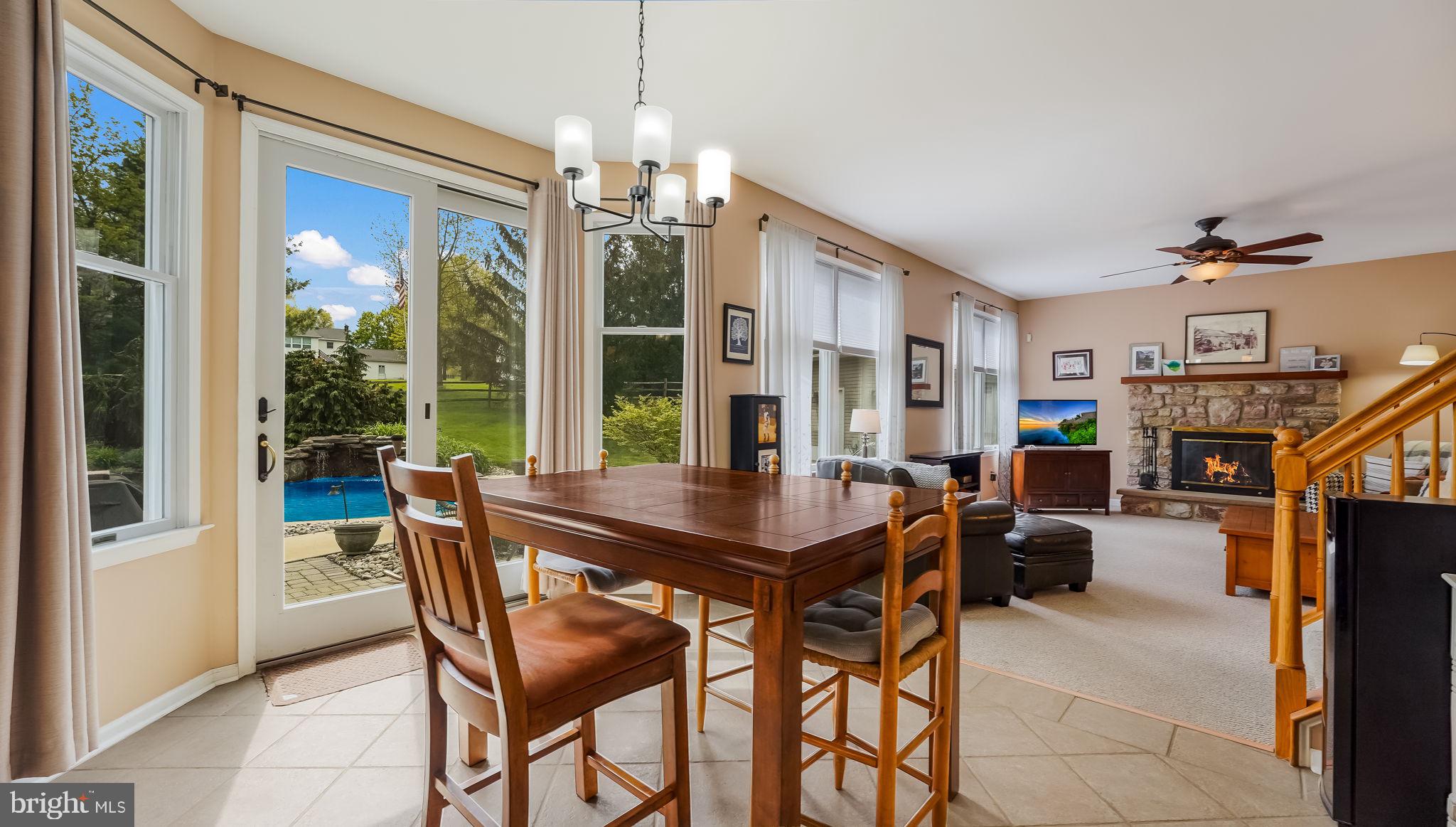 5069 Ryan Road Pipersville, PA 18947 - Photo 14 of 48 Eat-In Kitchen with Fireplace View