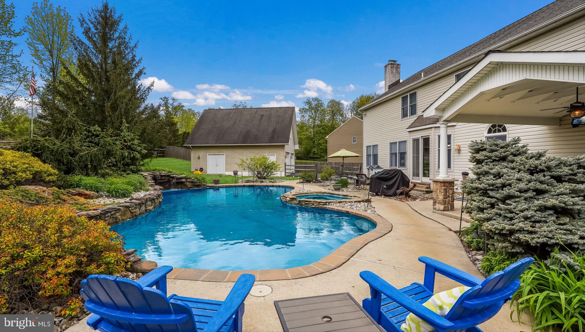 5069 Ryan Road Pipersville, PA 18947 - Photo 40 of 48 Pool with view of house and outbuilding