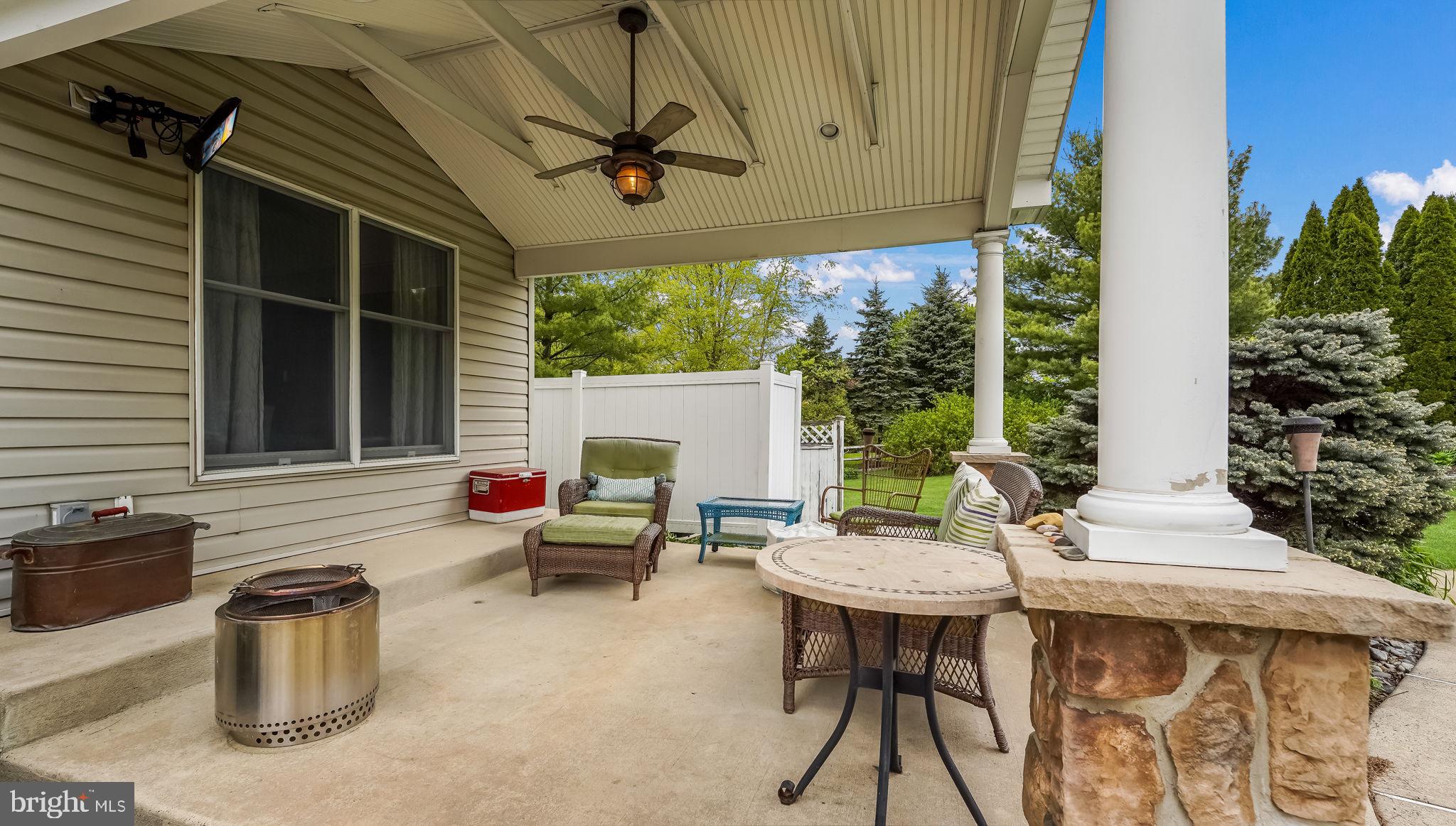 5069 Ryan Road Pipersville, PA 18947 - Photo 43 of 48 Covered porch with ceiling fan