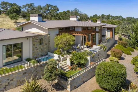 an aerial view of a house