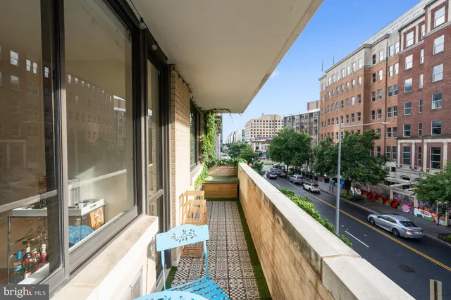 a city view from a balcony