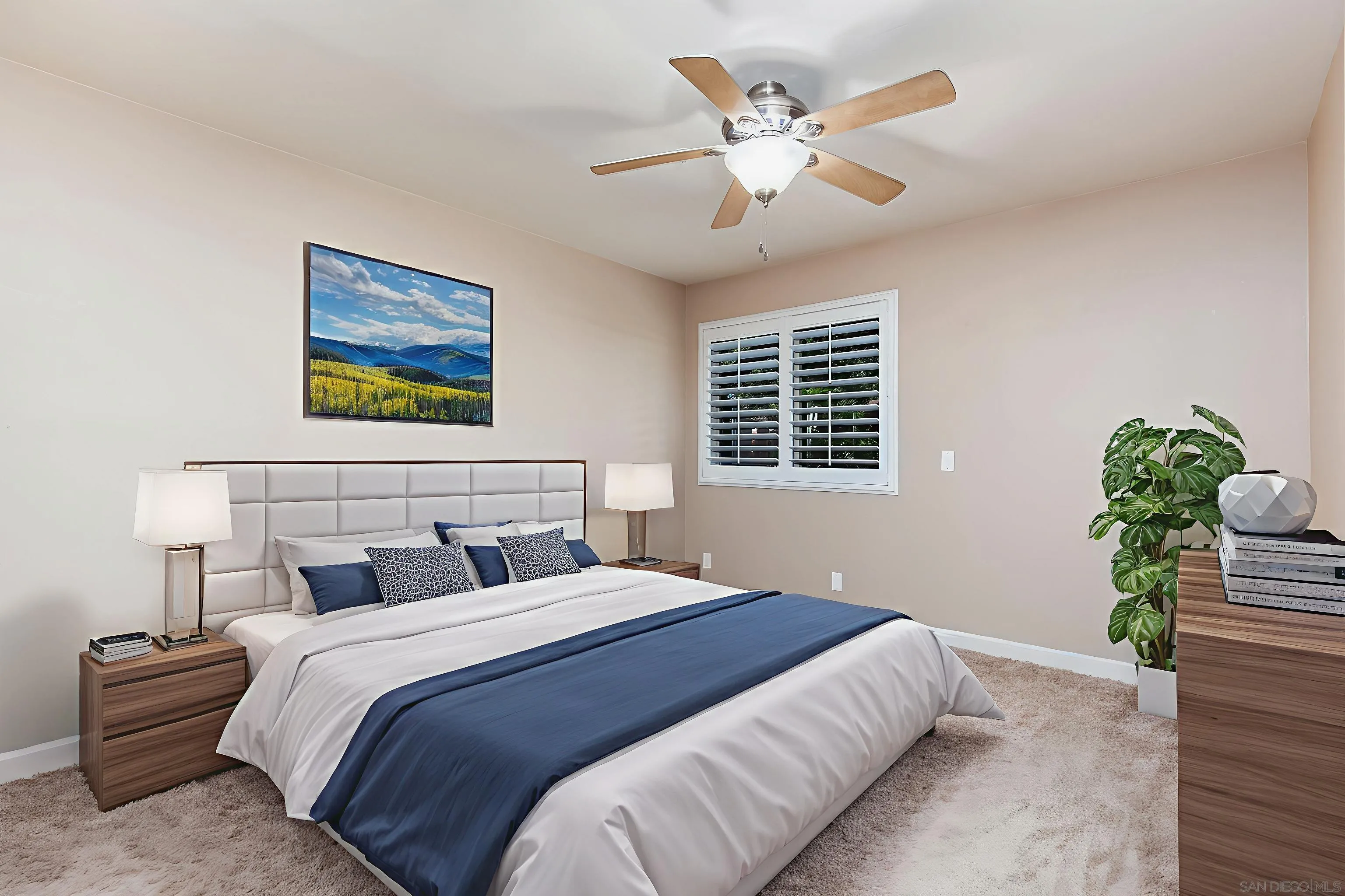 1434 Marshall Road, Unit 56 Alpine, CA 91901 - Photo 6 of 14 a bedroom with a bed and a painting on the wall