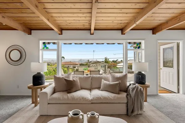 a living room with furniture