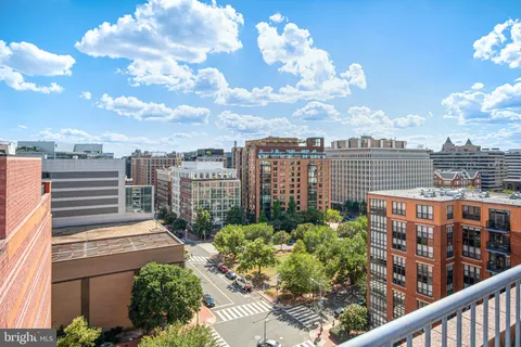 a view of a city from a balcony