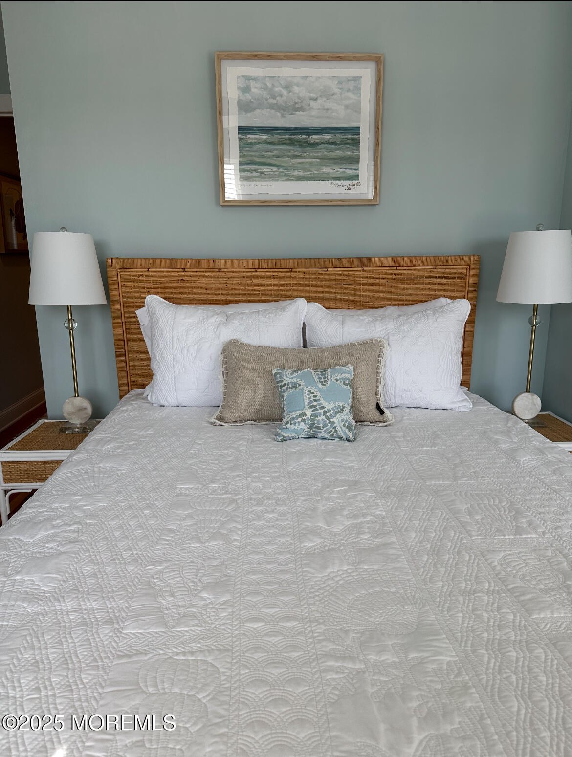 2105 Grand Central Avenue, Unit 1 Lavallette, NJ 08735 - Photo 26 of 33 a bedroom with a bed and a lamp on table