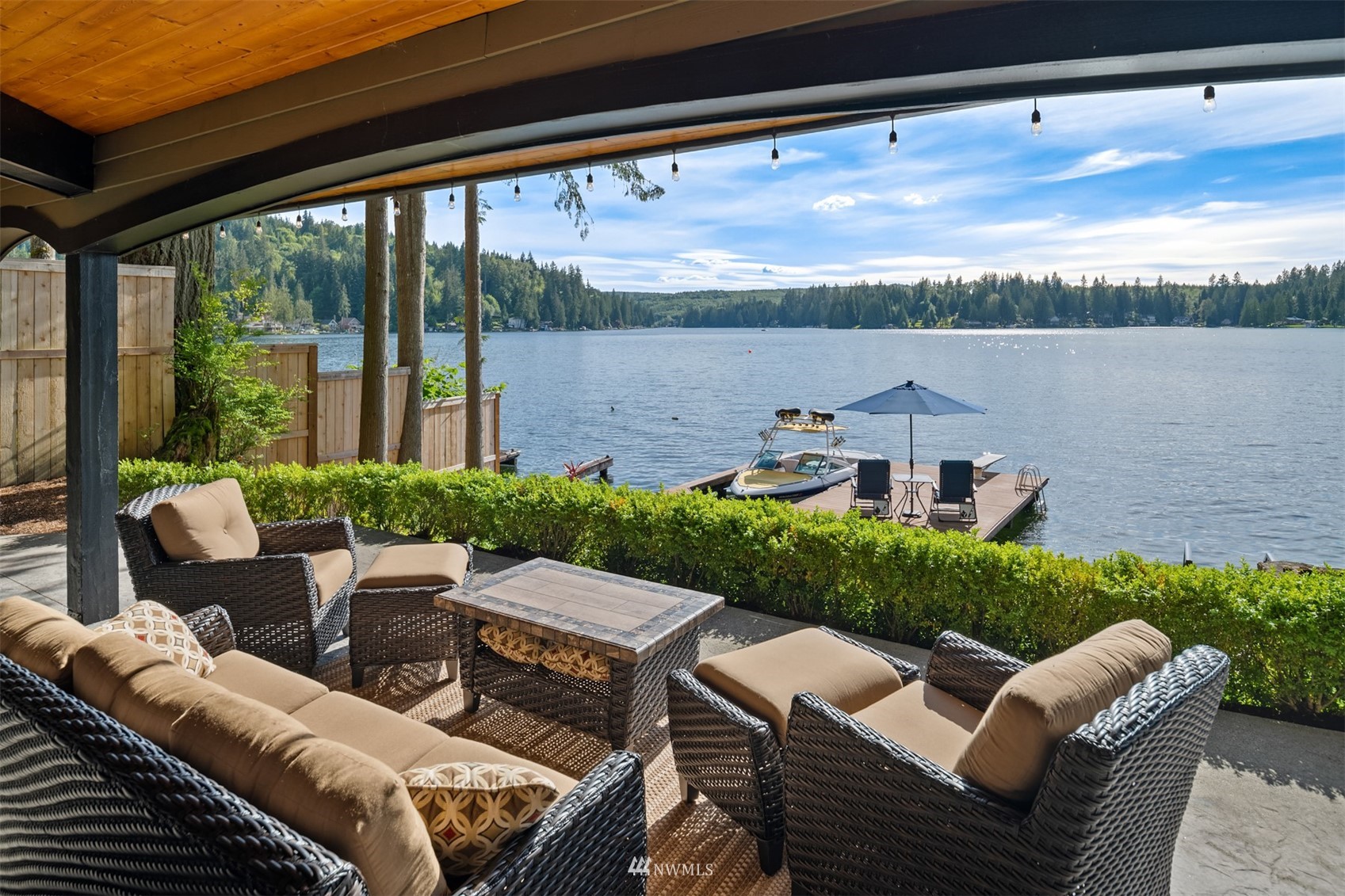 308 South Tulloch Road Snohomish, WA 98290 - Photo 26 of 40 a view of a patio with couches chairs and a table
