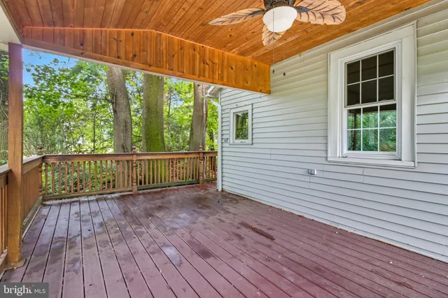 a view of a wooden deck