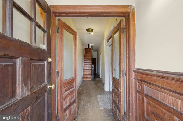 a view of hallway with stairs
