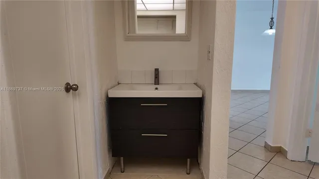a sink and a mirror