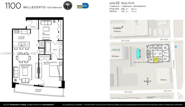 $3,800 | 1100 South Miami Avenue, Unit 2303, Miami, FL 33130