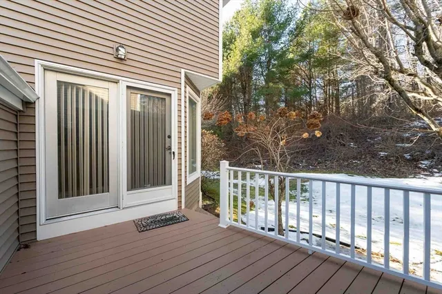 a view of a wooden deck