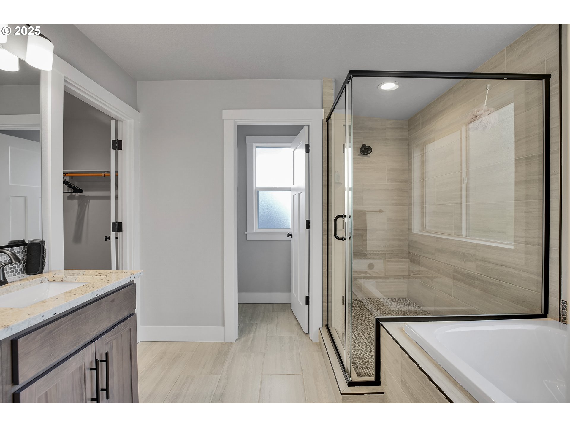 38249 Mulberry Street Sandy, OR 97055 - Photo 38 of 44 a bathroom with a shower sink and mirror