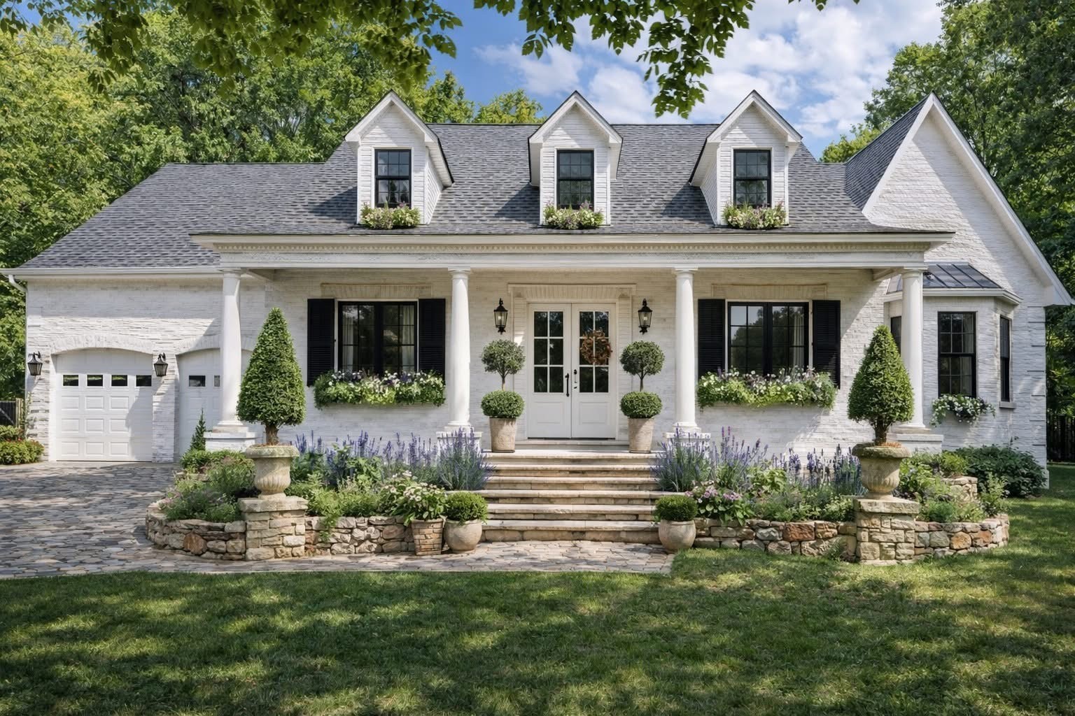 6480 Peytonsville-Arno Road College Grove, TN 37046 - Photo 3 of 96 a view of a white house with a big yard and potted plants