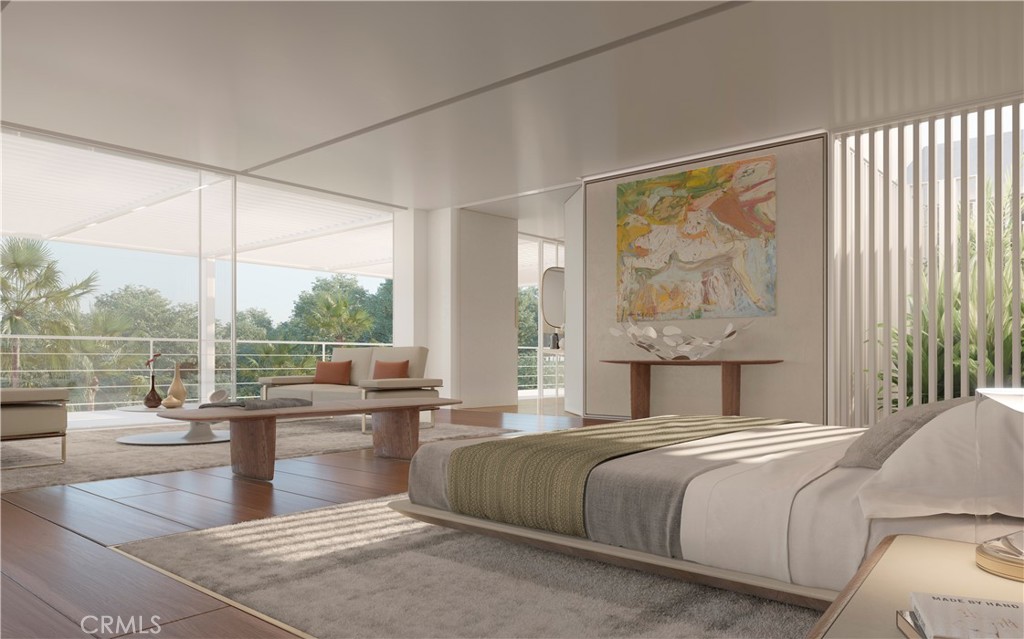 332 Bel Air Road Los Angeles, CA 90077 - Photo 6 of 20 a bedroom with a large bed and a balcony view