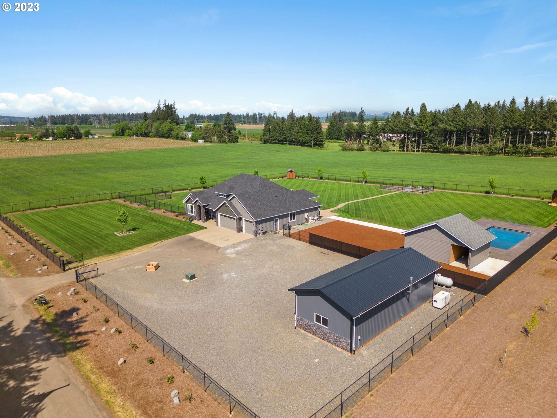 an aerial view of a park