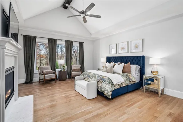 a living room with furniture and white walls