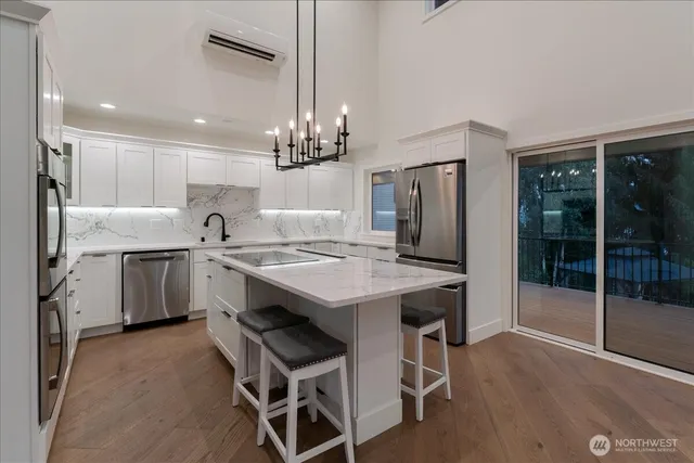a bathroom with a sink and a shower