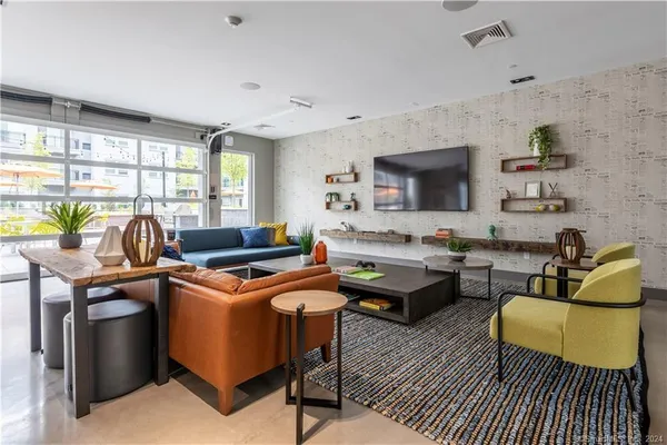 a car parked in front of a room