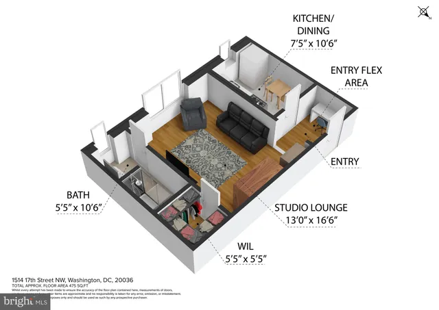 $220,000 | 1514 17th Street Northwest, Unit 311, Washington, DC 20036