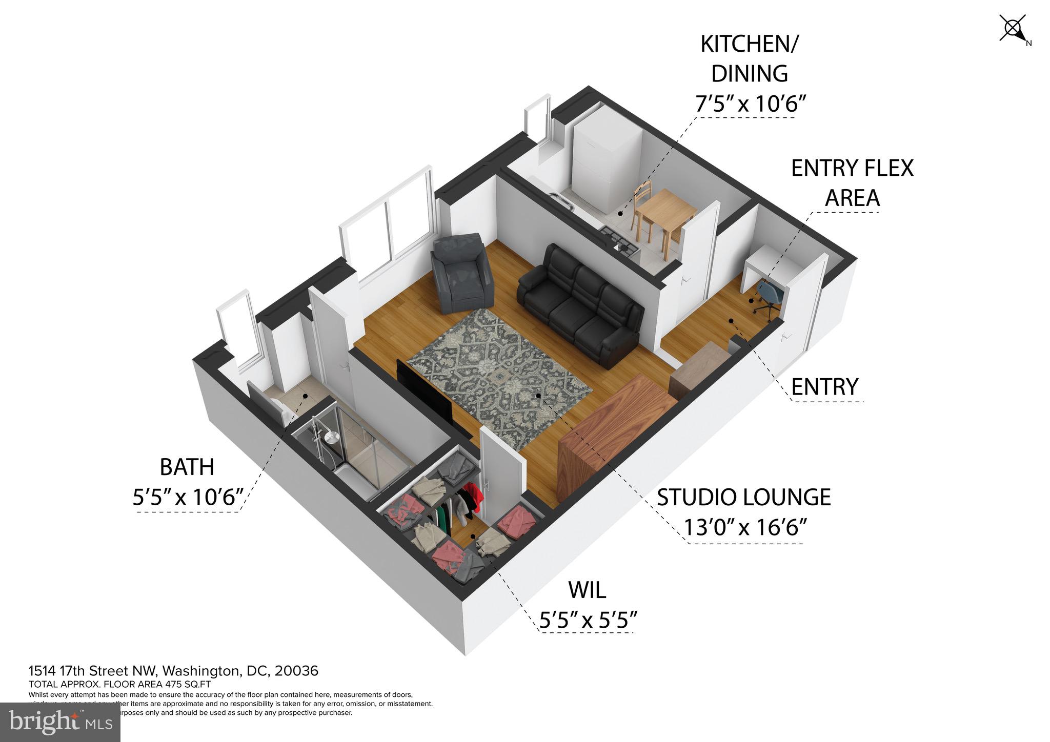 1514 17th Street Northwest, Unit 311 Washington, DC 20036 - Photo 23 of 23 Classic Open Floorplan