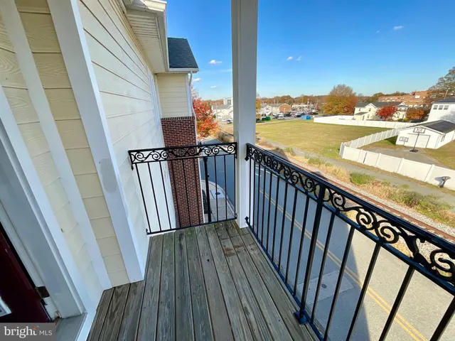 a view of balcony with ocean view