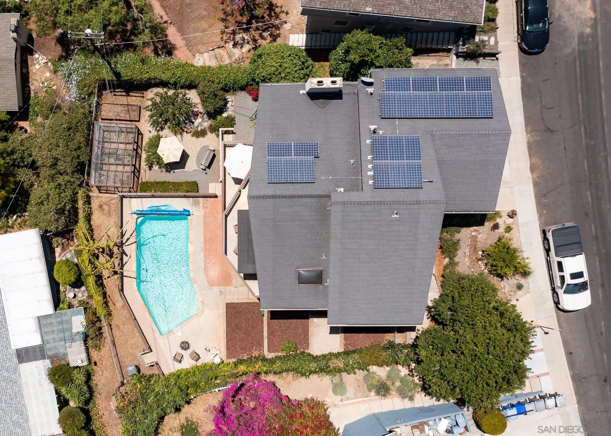 4361 Valle Drive La Mesa, CA 91941 - Photo 64 of 67 an aerial view of a house with a yard and potted plants