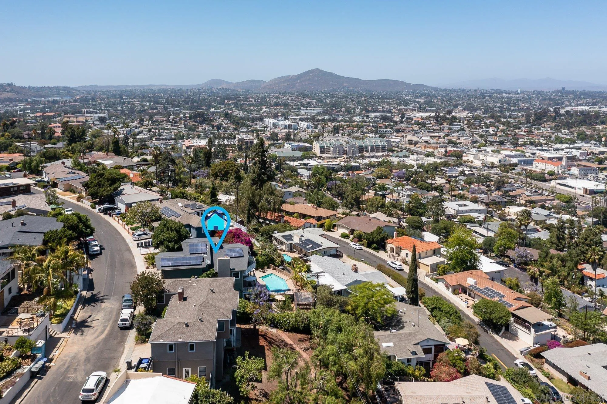 4361 Valle Drive La Mesa, CA 91941 - Photo 65 of 67 an aerial view of a city with lots of residential buildings