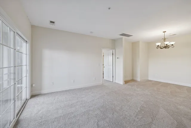 a view of a livingroom with a chandelier