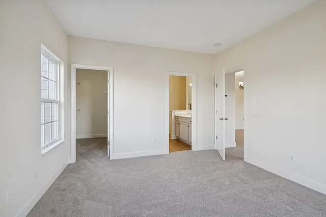 a view of small space with racks on the wall